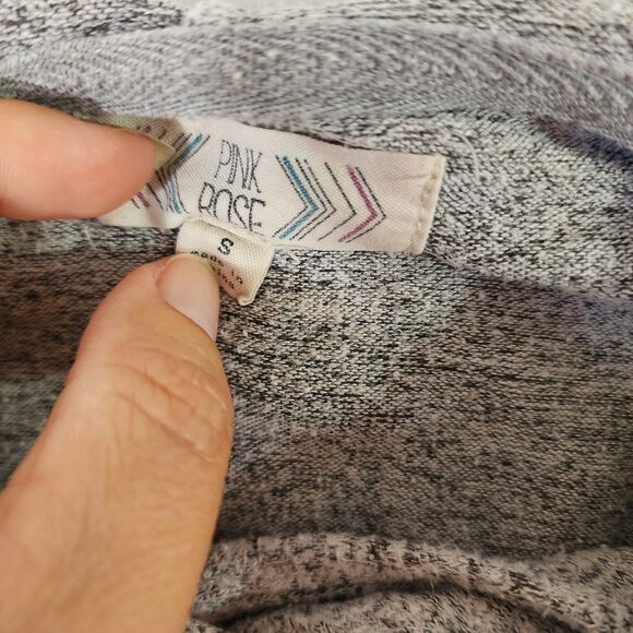 Pink Rose Heather Gray Sweater with shoelace lack up (S) - Picture 2 of 4